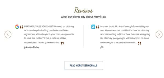 Best Law Firm Websites Share Customer Testimonials